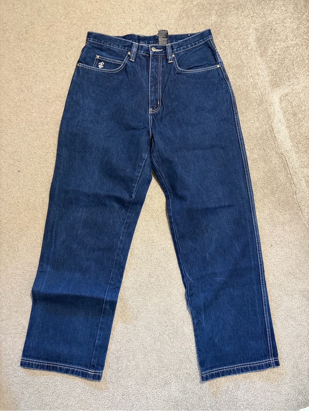 Rocawear Men's Dark Blue Relaxed Fit Jeans